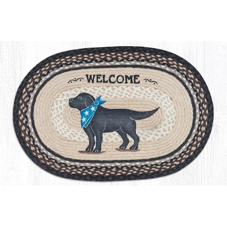 Palacedesigns Jute Oval Black Lab Patch - 20 x 30 in. PA3374671
